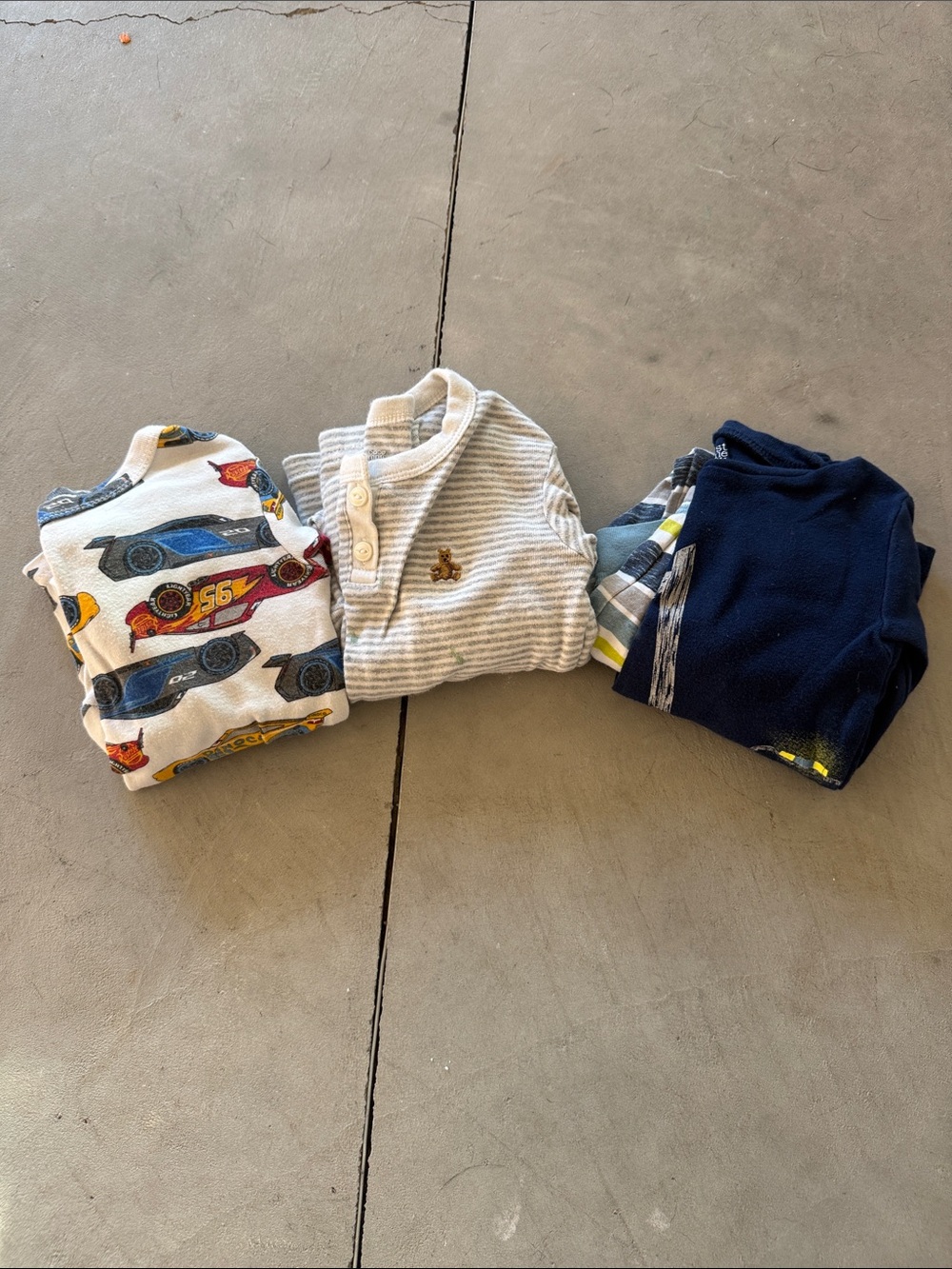 Baby/Toddler Long-Sleeve Shirt Set - Navy, White, Gray - Unbranded